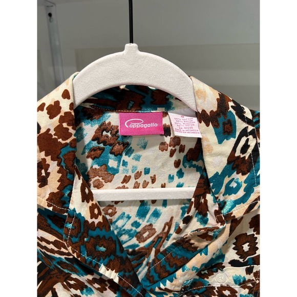 Pappagallo‎ Vintage Women's Patterned Button Up Shirt Size Small - Picture 3 of 5